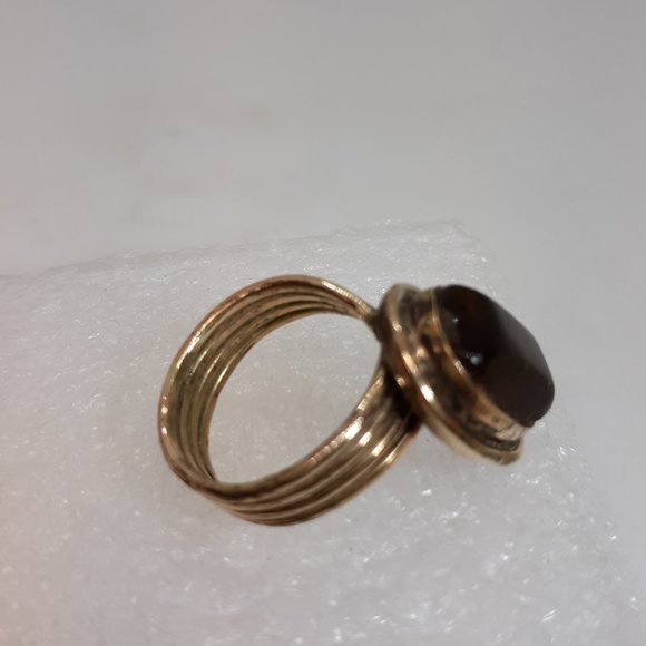 AMBER RING, HANDCRAFTED, GOLD FILLED - Picture 4 of 4